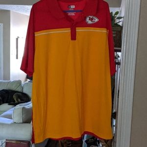 XXL Kansas City Chiefs red and yellow polo